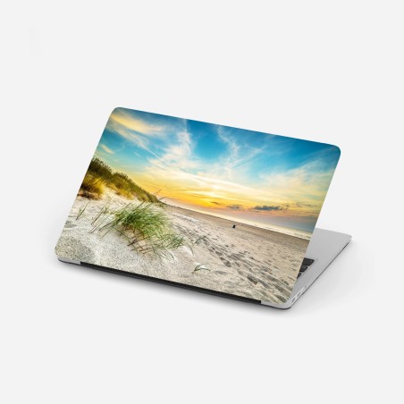 Laptop-Aufkleber sonnenuntergang über ruhigen dünen – Wallnifity®