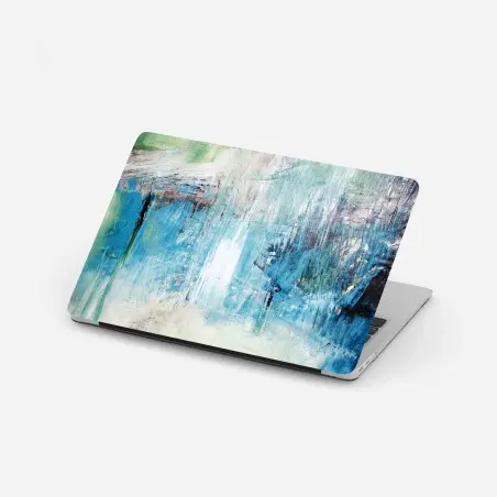 Laptop-Aufkleber türkis abstrakte ölstruktur – Wallnifity®