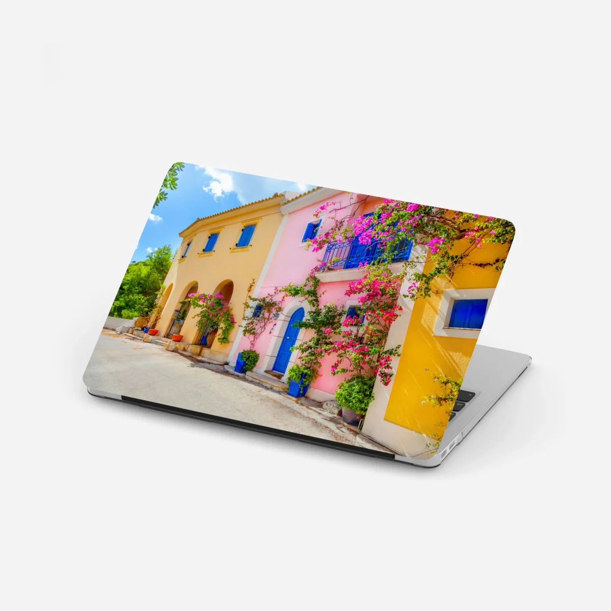 Laptop-Aufkleber bunte straße auf Kefalonia – Wallnifity® Laptop-Aufkleber bunte straße auf Kefalonia – Wallnifity®