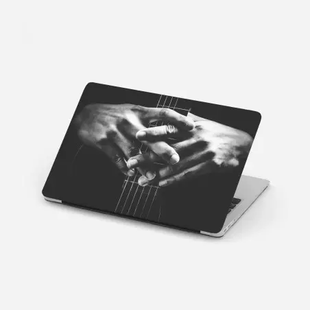 Laptop-Aufkleber verschränkte hände auf gitarrensaiten – Wallnifity®
