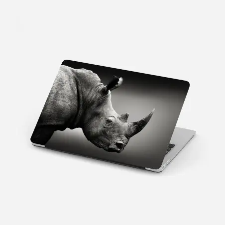 Laptop-Aufkleber majestätisches nashornporträt – Wallnifity®