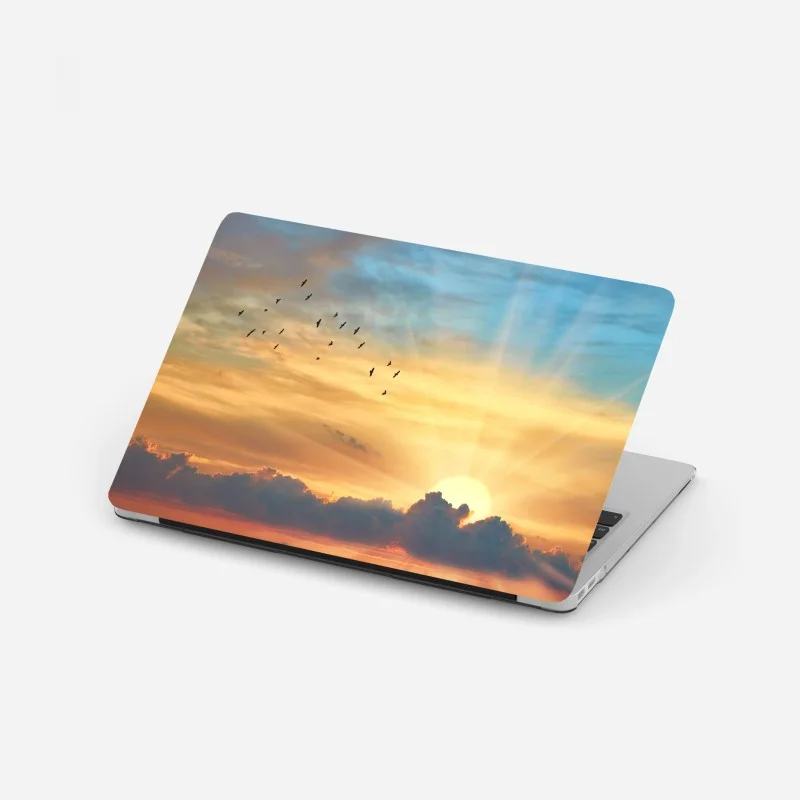 Laptop-Aufkleber goldener sonnenaufgang über den wolken