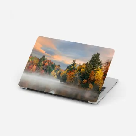 Laptop-Aufkleber nebliger herbstmorgen in Stowe – Wallnifity®