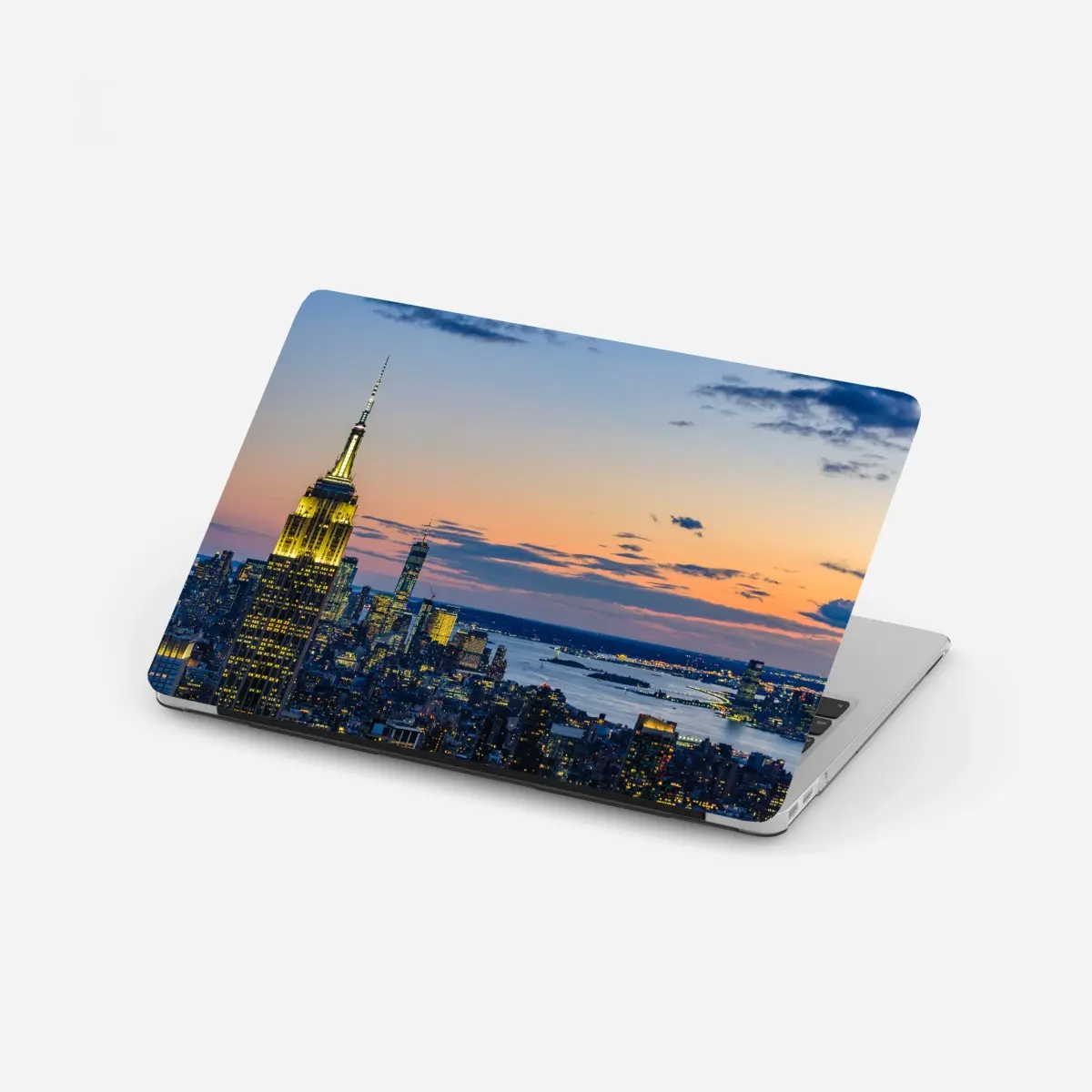 Laptop-Aufkleber New York skyline bei dämmerung – Wallnifity®