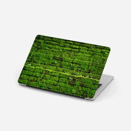 Laptop-Aufkleber üppige moosbedeckte ziegelwand – Wallnifity®