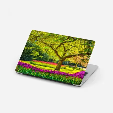 Laptop-Aufkleber bunter tulpengarten in Keukenhof – Wallnifity®