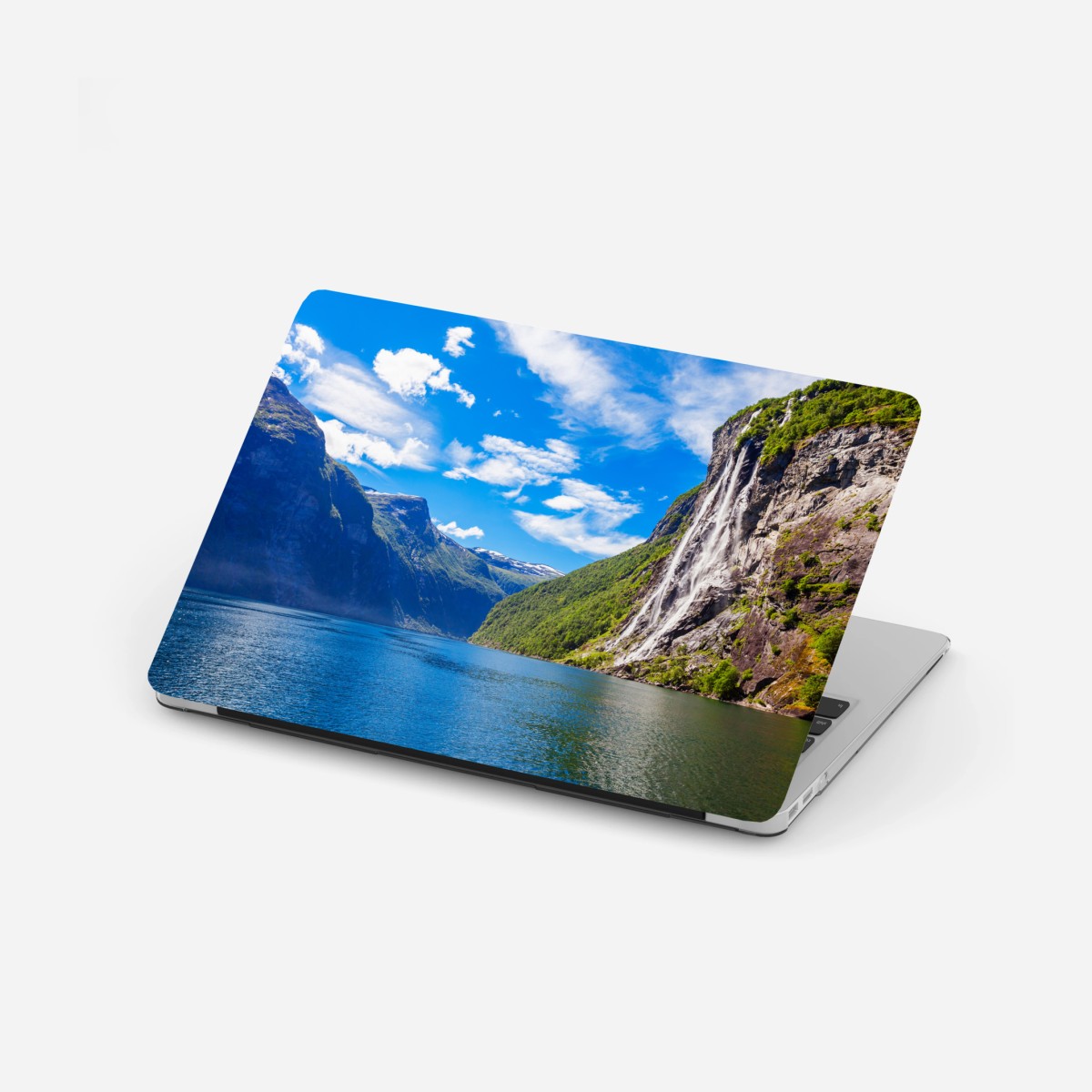 Laptop-Aufkleber seven sisters wasserfall am Geirangerfjord – Wallnifity®