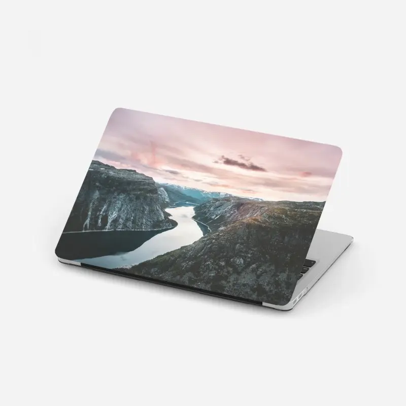 Laptop-Aufkleber ruhiger fjord bei sonnenuntergang