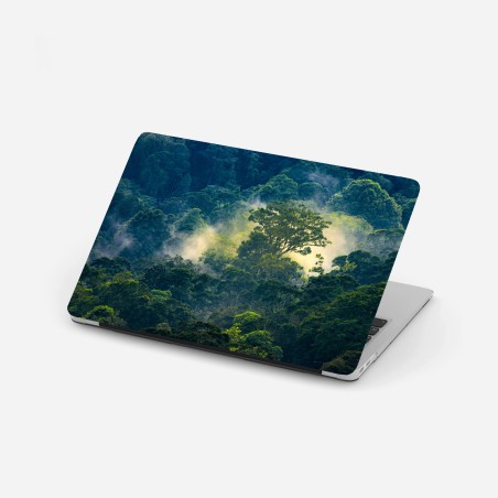 Laptop-Aufkleber nebliger regenwald mit baumkronen – Wallnifity®