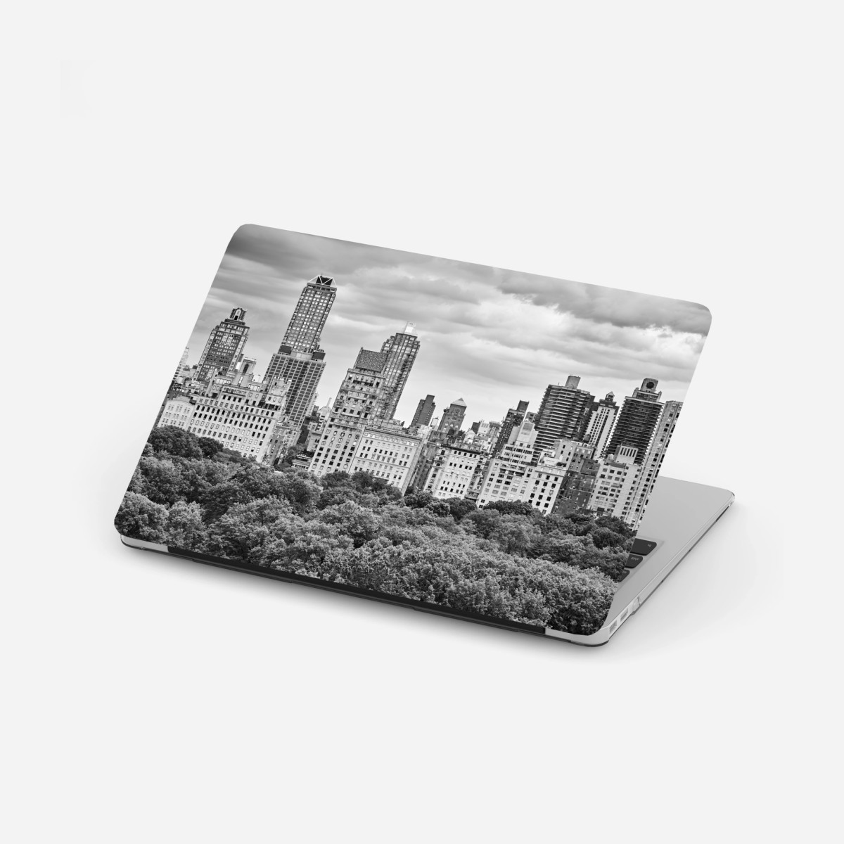Laptop-Aufkleber Manhattan skyline in schwarzweiß – Wallnifity®