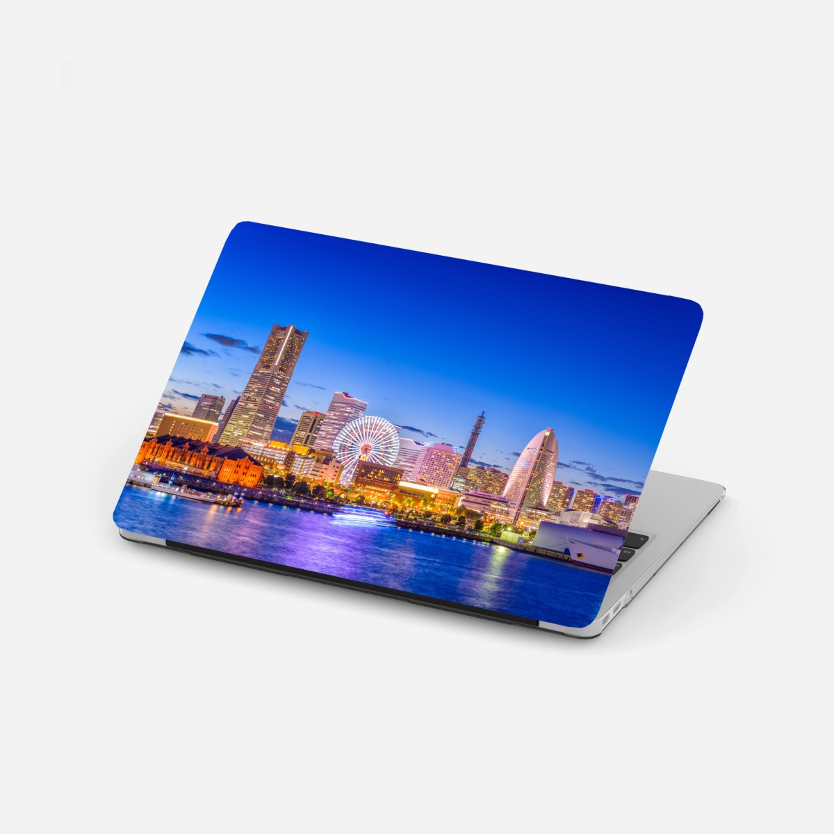Laptop-Aufkleber Yokohama skyline bei dämmerung – Wallnifity®