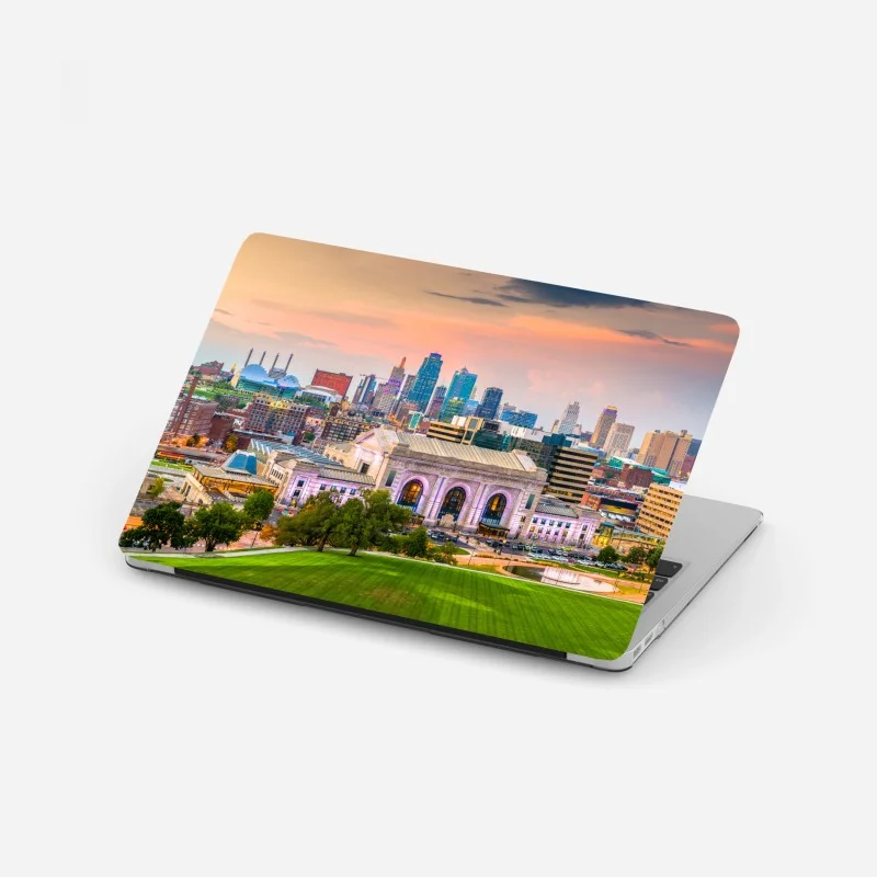 Laptop-Aufkleber Kansas City skyline bei dämmerung