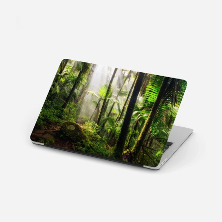 Laptop-Aufkleber tropischer regenwald mit sonnenstrahlen – Wallnifity®