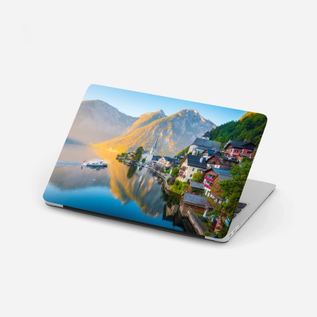 Laptop-Aufkleber morgendlicher lichtglanz über Hallstatt am see – Wallnifity®
