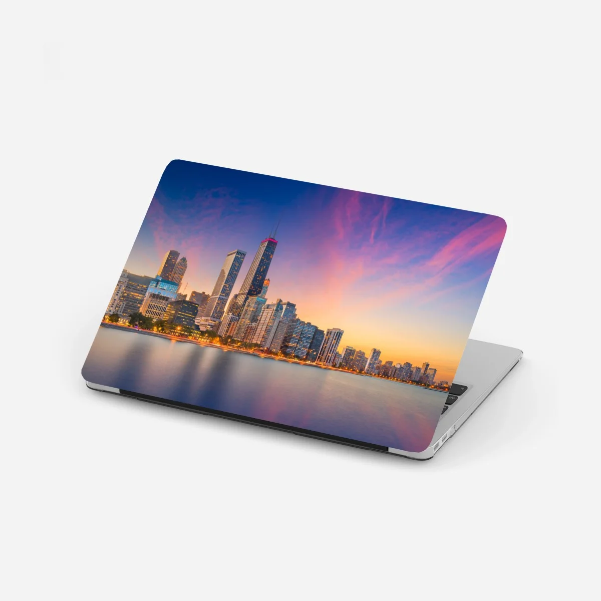 Laptop-Aufkleber Chicago skyline bei dämmerung – Wallnifity® Laptop-Aufkleber Chicago skyline bei dämmerung – Wallnifity®