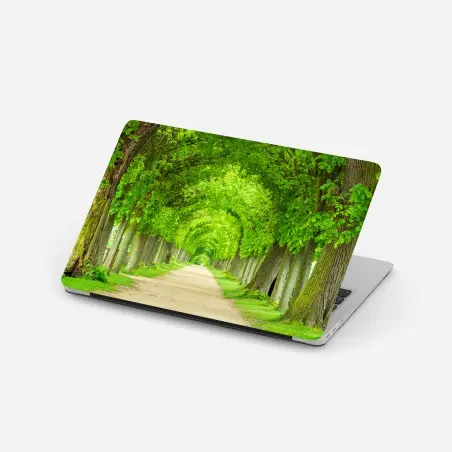 Laptop-Aufkleber grüner baumtunnel – Wallnifity®