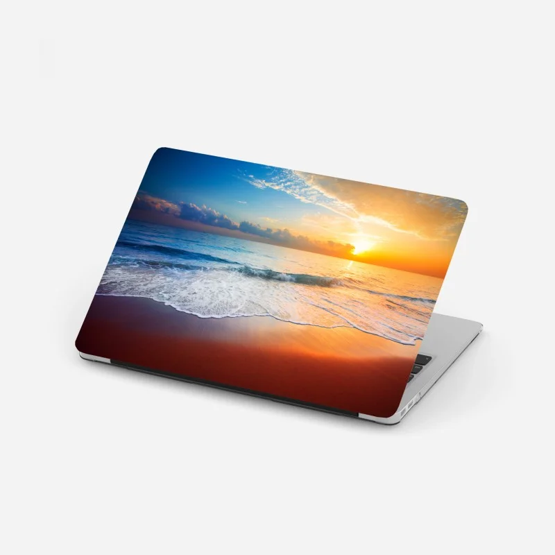 Laptop-Aufkleber ruhiger sonnenuntergang über dem meer