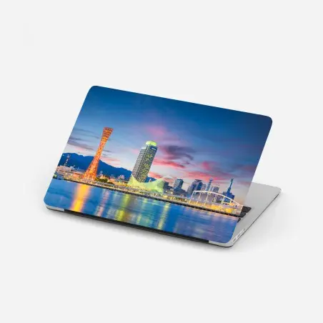 Laptop-Aufkleber Kobe skyline bei dämmerung – Wallnifity®