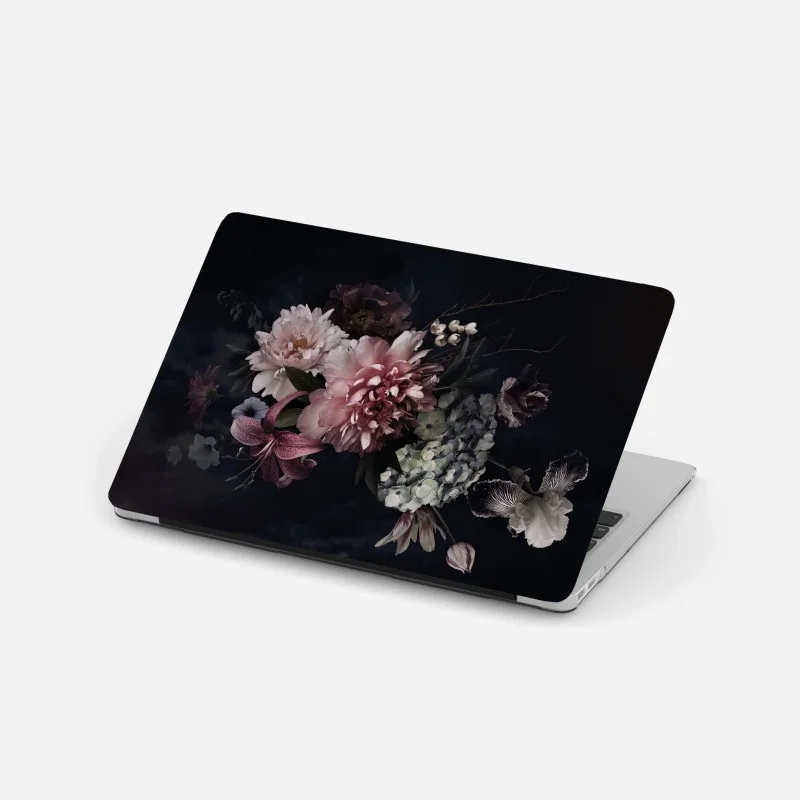 Laptop-Aufkleber düsterer pfingstrosen- und hortensienstrauß
