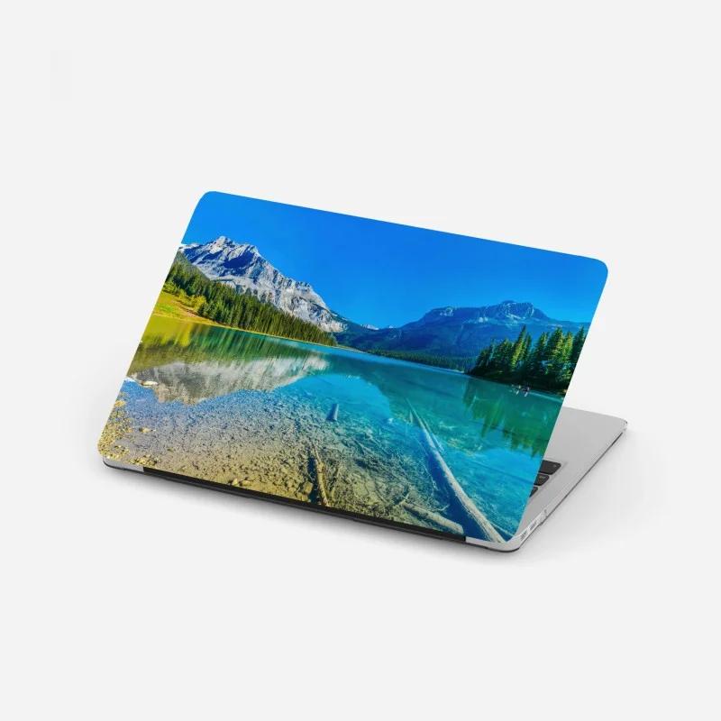 Laptop-Aufkleber türkises alpensee mit bergreflexionen – Wallnifity®
