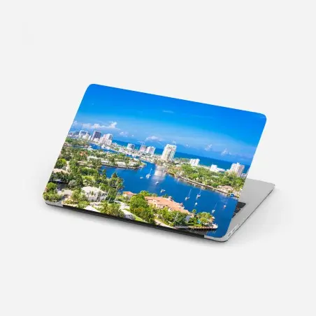 Laptop-Aufkleber Fort Lauderdale stadtskyline am meer – Wallnifity®