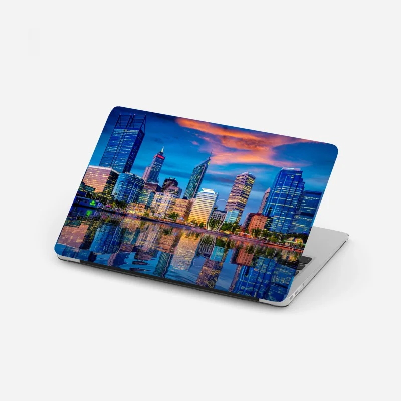 Laptop-Aufkleber Perth skyline bei sonnenuntergang – Wallnifity®