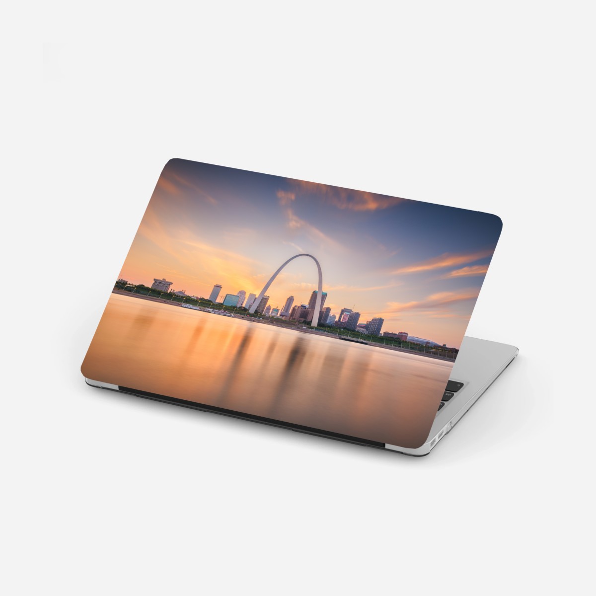 Laptop-Aufkleber St. Louis skyline bei dämmerung – Wallnifity®