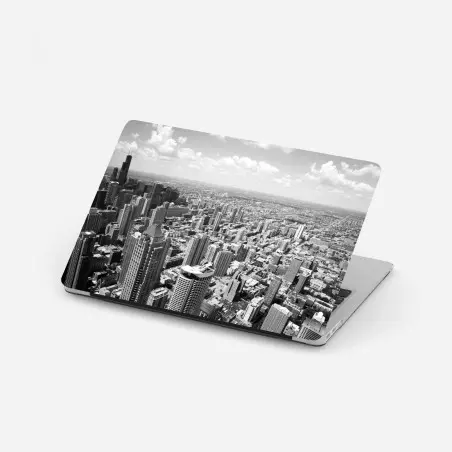 Laptop-Aufkleber Chicago skyline in graustufen – Wallnifity®