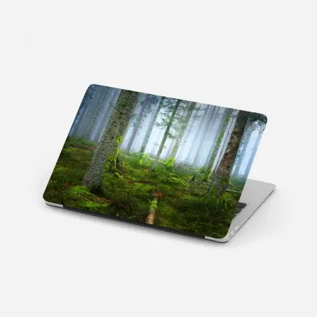 Laptop-Aufkleber nebliger kiefernwald aus dem Elsass – Wallnifity®