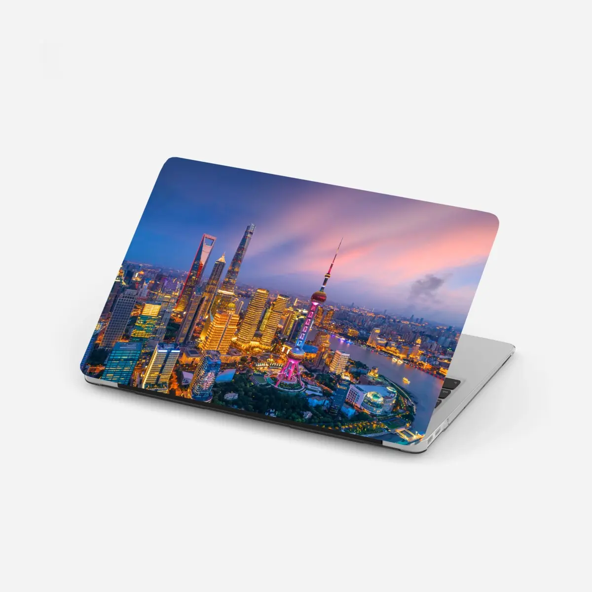 Laptop-Aufkleber Shanghai nächtliche skyline – Wallnifity®