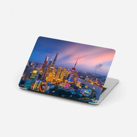 Laptop-Aufkleber Shanghai nächtliche skyline – Wallnifity®