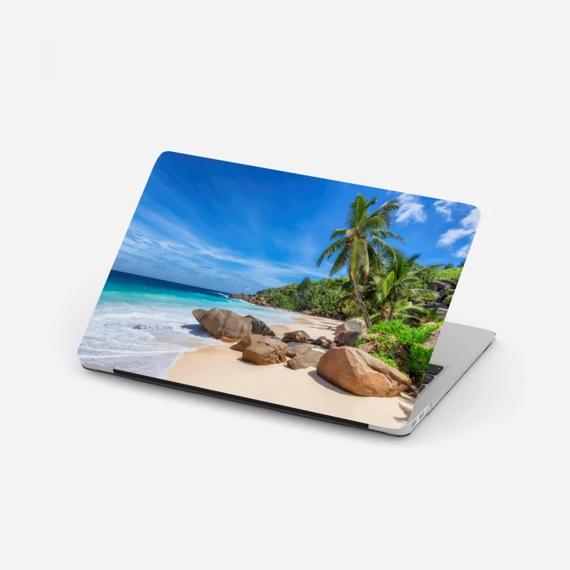 Laptop-Aufkleber tropischer palmenstrand – Wallnifity®
