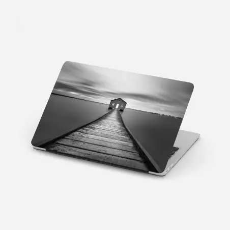 Laptop-Aufkleber einsames bootshaus am ruhigen steg – Wallnifity®