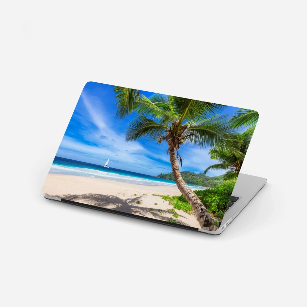 Laptop-Aufkleber tropischer strand mit palme – Wallnifity® Laptop-Aufkleber tropischer strand mit palme – Wallnifity®