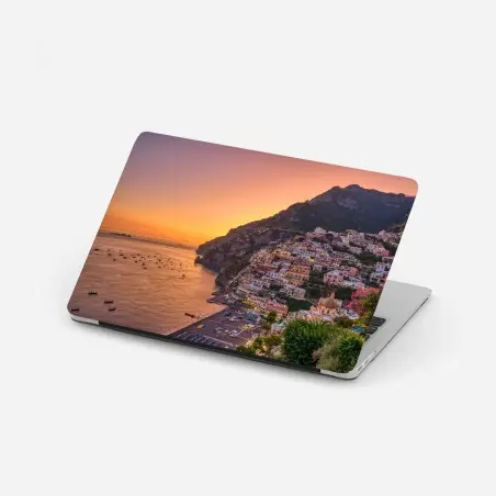 Laptop-Aufkleber sonnenuntergang über Positano, Amalfiküste – Wallnifity®