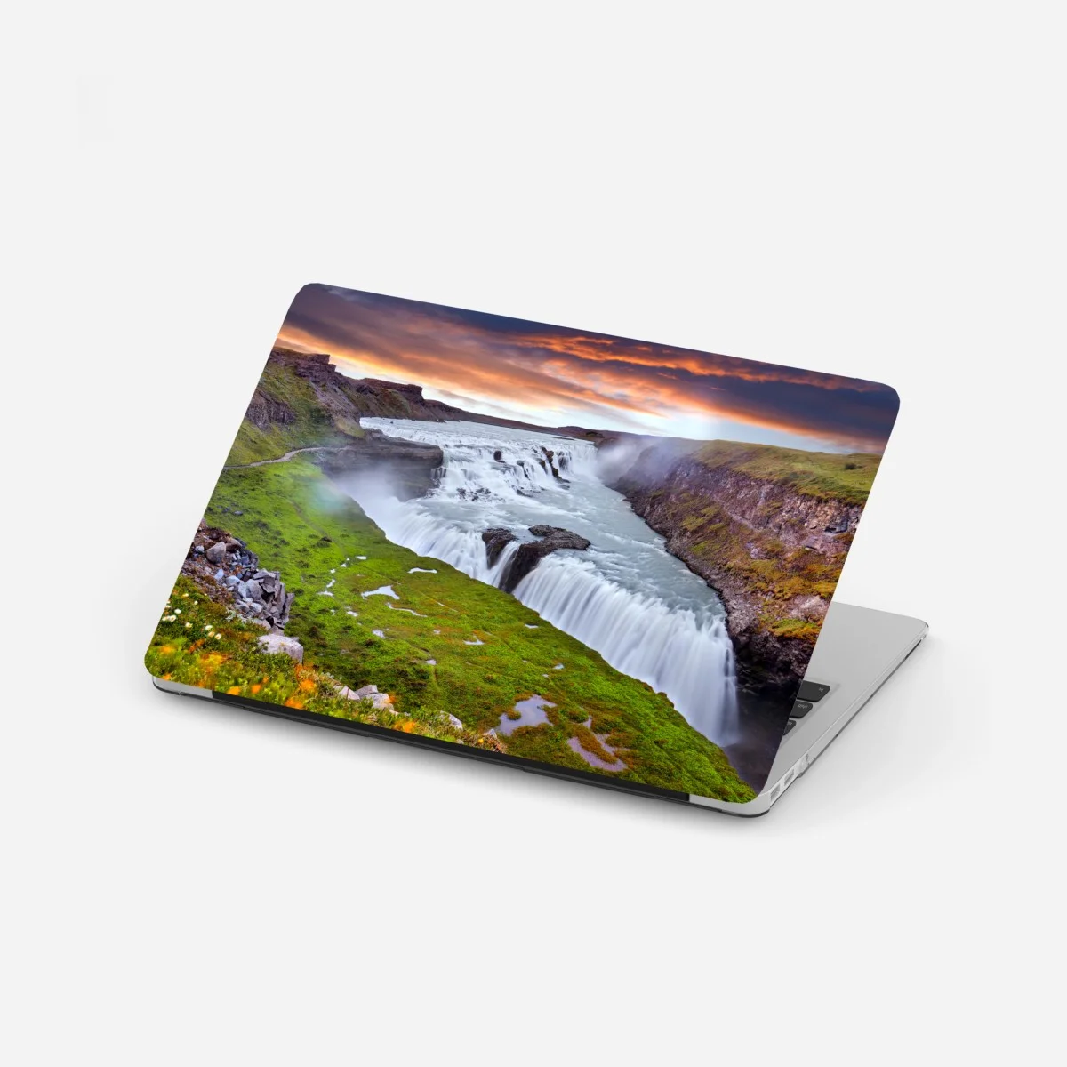 Laptop-Aufkleber panoramablick auf den wasserfall Gullfoss – Wallnifity® Laptop-Aufkleber panoramablick auf den wasserfall Gullfoss – Wallnifity®