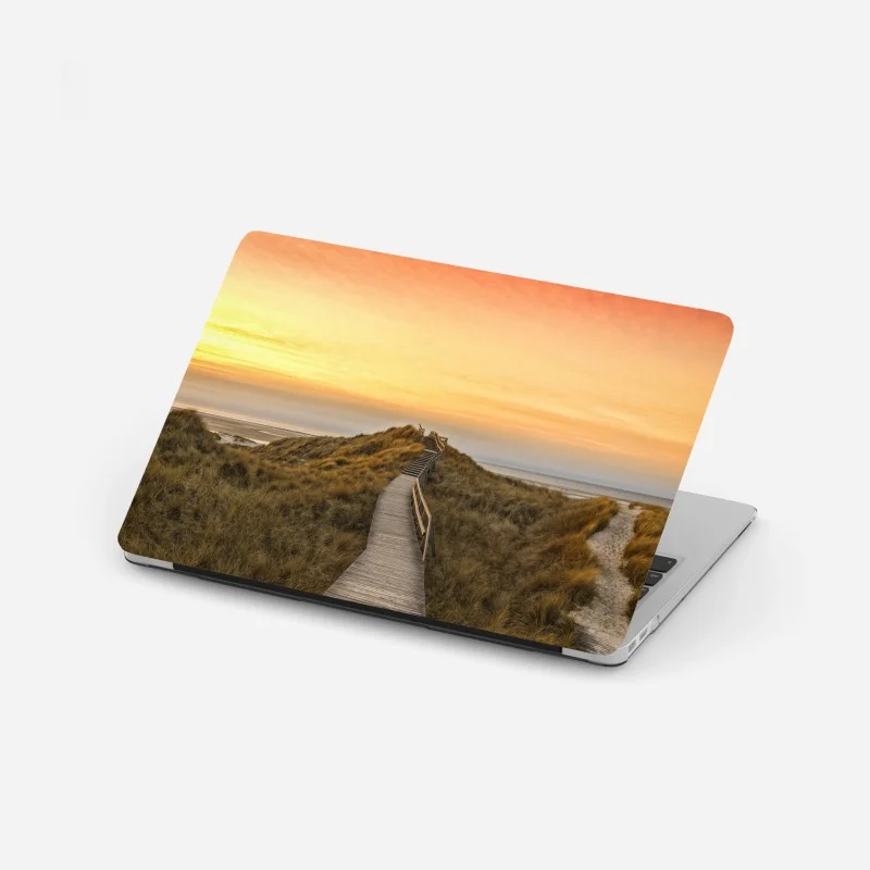Laptop-Aufkleber sonnenuntergang am strand von Amrum
