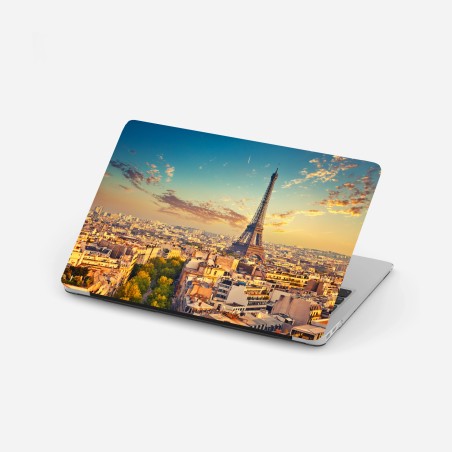 Laptop-Aufkleber sonnenuntergang über Paris skyline mit eiffelturm – Wallnifity®