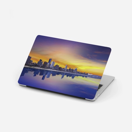 Laptop-Aufkleber Durban dämmerung skyline am strand – Wallnifity®