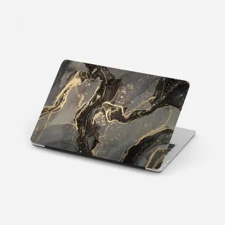 Laptop-Aufkleber luxuriöser schwarz-goldener marmor abstrakt – Wallnifity®