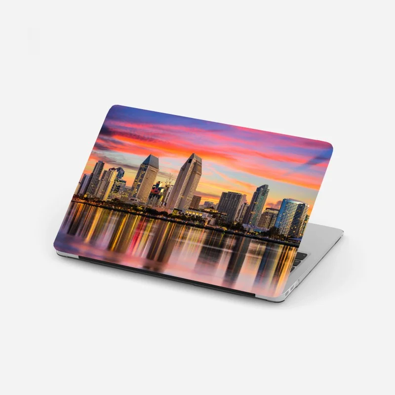 Laptop-Aufkleber San Diego skyline bei sonnenuntergang