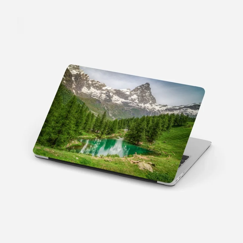 Laptop-Aufkleber blauer see bei Cervinia