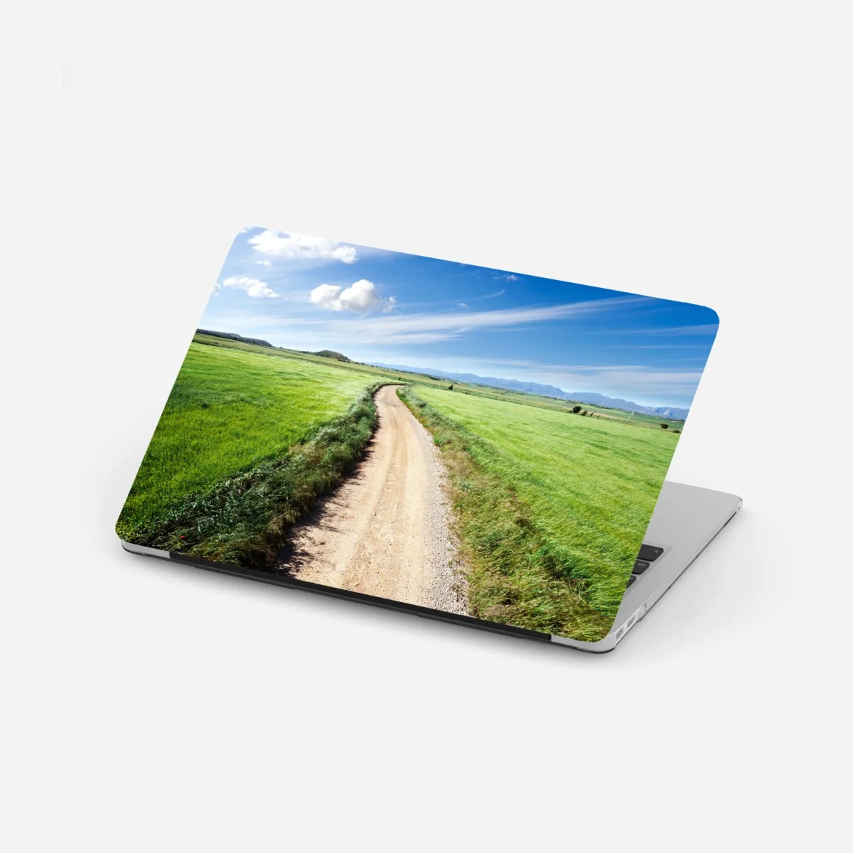 Laptop-Aufkleber gewundener landweg durch grüne wiesen – Wallnifity® Laptop-Aufkleber gewundener landweg durch grüne wiesen – Wallnifity®
