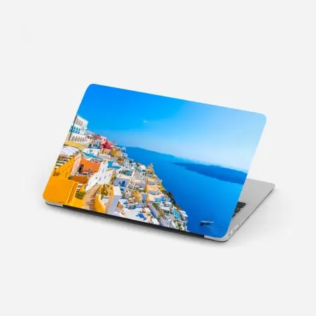 Laptop-Aufkleber sonnige ansicht der caldera von Santorini – Wallnifity®