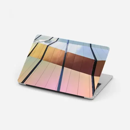 Laptop-Aufkleber irisierende moderne fassade aus paneelen – Wallnifity®
