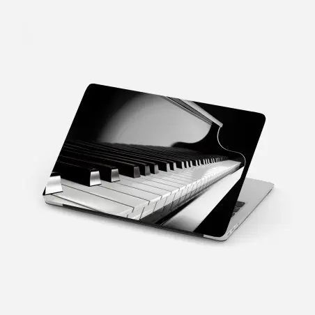 Laptop-Aufkleber elegante schwarzweiß klaviertasten – Wallnifity®