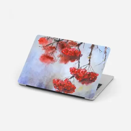 Laptop-Aufkleber aquarell rote beeren an zweigen – Wallnifity®
