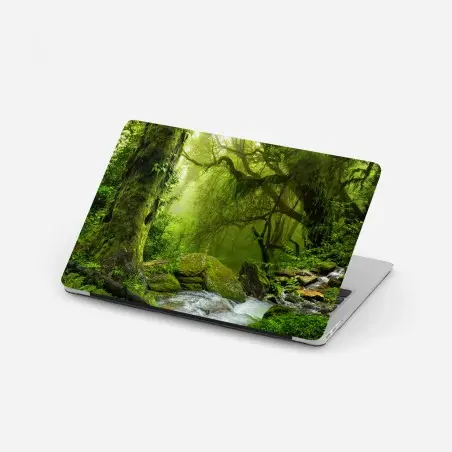 Laptop-Aufkleber verzauberter grüner waldbach – Wallnifity®