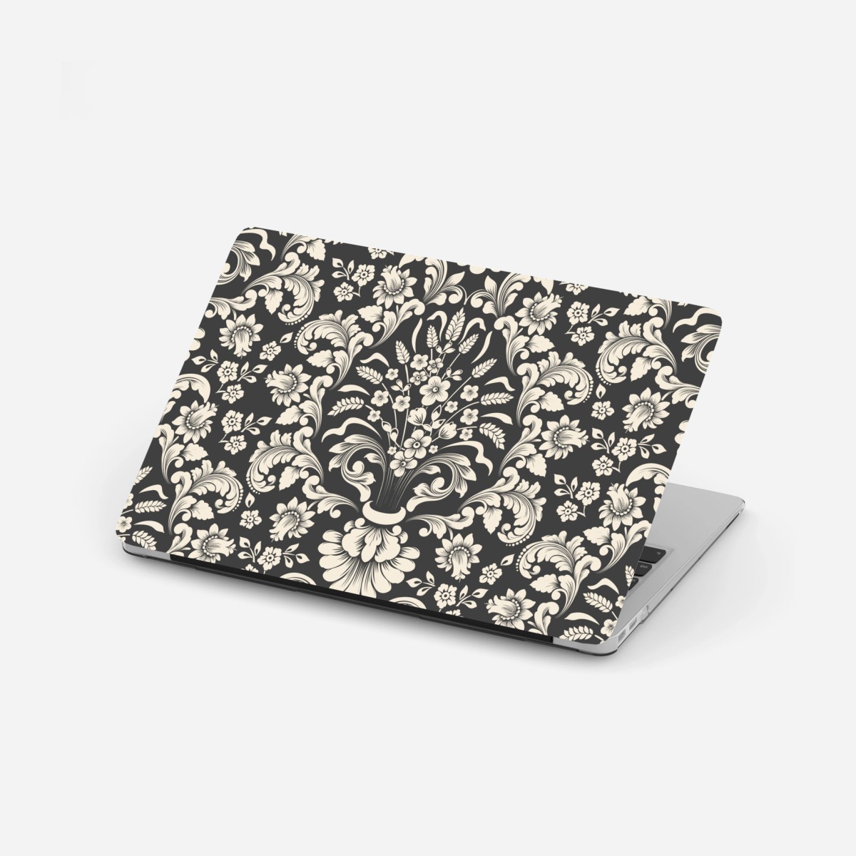 Laptop-Aufkleber vintage blumiges damastmuster – Wallnifity®