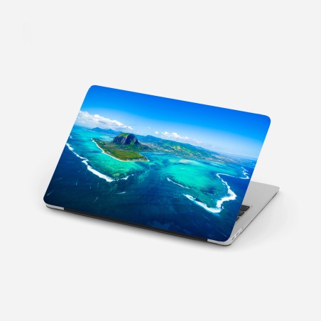 Laptop-Aufkleber panorama Le Morne über der lagune von Mauritius – Wallnifity®